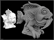 [Feliz] Fish Gargoyle stone statue - Mesh - Full Perm