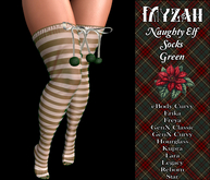 [Myzah] Naughty Elf Socks Green