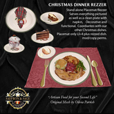 Saffron & Sage Christmas Dinner Rezzer serves desserts plus dinner plus clean plate with/napkin for table decor