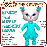 dinkie tiny tinie DINKIEWEAR teal RUFFLE miniSKIRT DRESS