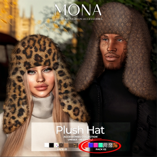 MONA - Plush Hat - PACK 02  (AutoUnpack)