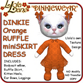 dinkie tiny tinie DINKIEWEAR orange RUFFLE miniSKIRT DRESS Outfit