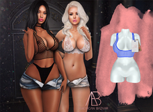 [AB] AMERICAN BAZAAR Mundo Top Blue Fishnet