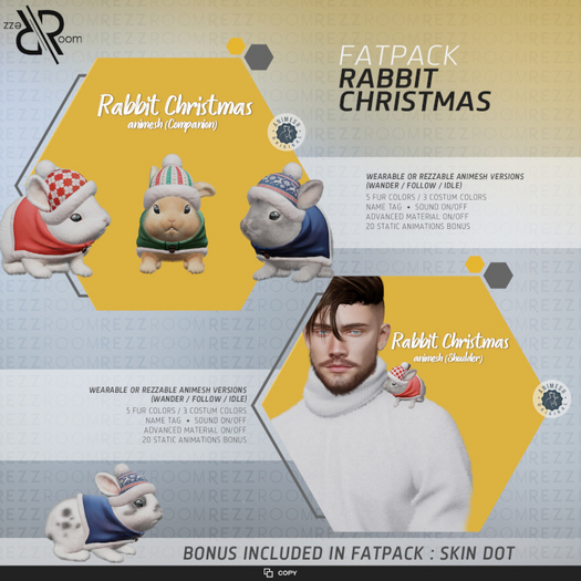 [Rezz Room] Box Rabbit Christmas Animesh FATPACK >>Wear Me<<