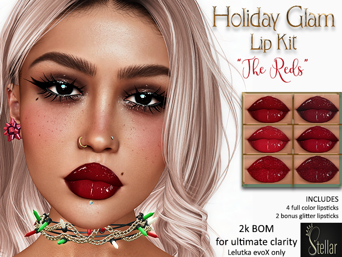 [Stellar] Holiday Glam Lip Kit - The Reds DEMOS