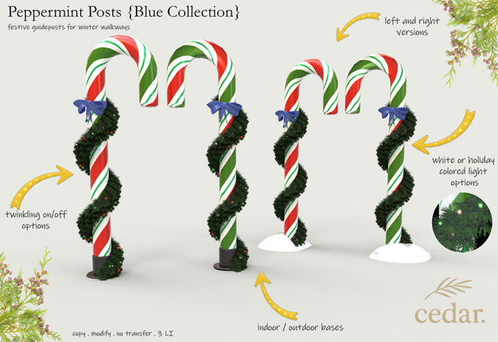 cedar . Peppermint Posts // Blue Collection