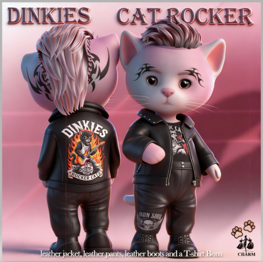 !!!CHARM Dinkikes Cat Rocker costume