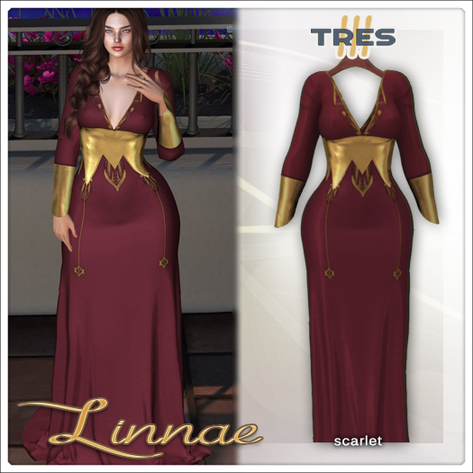 TRES - Linnae Scarlet - Medieval Fantasy Gown for Lara X / Petite X, Legacy, Maitreya, Reborn