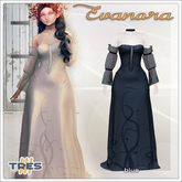 TRES - Evanora Blue - Medieval Fantasy Gown for Maitreya, Maitreya Petite / Flat Chest, Legacy, Legacy Perky - Exclusive