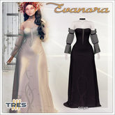 TRES - Evanora Onyx - Medieval Fantasy Gown for Maitreya, Maitreya Petite / Flat Chest, Legacy, Legacy Perky - Exclusive