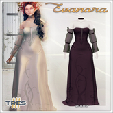 TRES - Evanora Plum - Medieval Fantasy Gown for Maitreya, Maitreya Petite / Flat Chest, Legacy, Legacy Perky - Exclusive