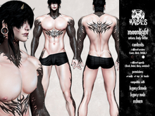 [Hades] Moonlight Unisex Body Tattoo (Worn/ Black/Tintable)