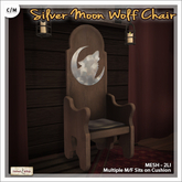 [V/W] Silver Moon Wolf Chair - Medieval Fantasy Seat
