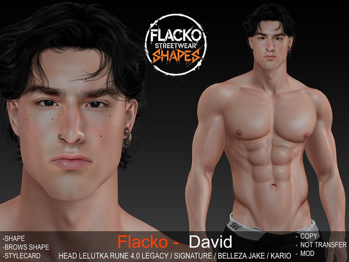 Flacko - Shape David Head Lelutka Rune 4.0 EvoX