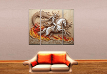 Wall Deco Sticker Mural Knight Girl VS Dragon 2