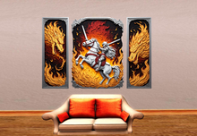 Wall Deco Sticker Mural Knight Girl VS Dragon 5