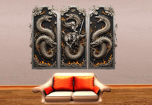 Wall Deco Sticker Mural Knight Girl VS Dragon 4