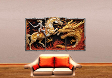 Wall Deco Sticker Mural Knight Girl VS Dragon 1