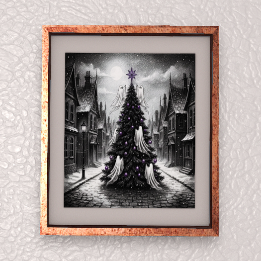WwL Victorian Christmas Ghost  Matted Frame