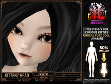 [Mesh] =^.^= Curious Kitties Unreal Fuzz - Kittenz Head - Crystal