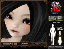 [Mesh] =^.^= Curious Kitties Unreal Fuzz - Kittenz Head - Moniqua