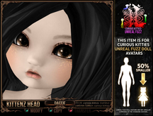 [Mesh] =^.^= Curious Kitties Unreal Fuzz - Kittenz Head - Daffie