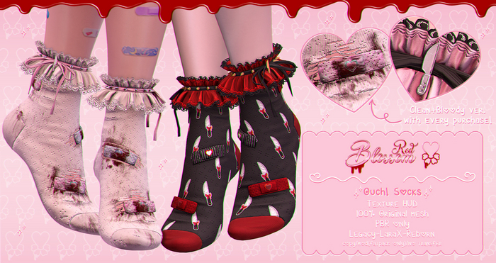 { Red Blossom } Ouch! Socks { FATPACK }