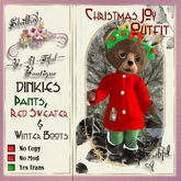 (S~B~B) Warm Christmas  Outfit Red - Dinkies