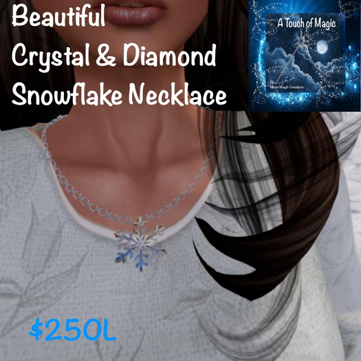 Beautiful crystal & Diamond snowflake necklace-Box