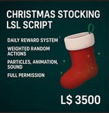 Christmas Stocking LSL Script–Daily Reward System with Weighted Random Gifts, Particles, Sounds & Animations (Full Perm)