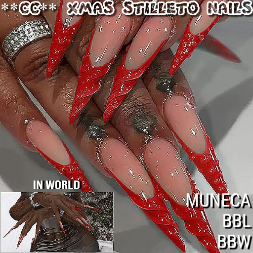 **CC** XMAS STILLETO NAILS (MUNECA/BBL/BBW)