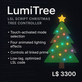 LumiTree – Interactive Christmas Tree Light Controller LSL Script | Pulse, Rainbow, Fade & Twinkle | Full Perm