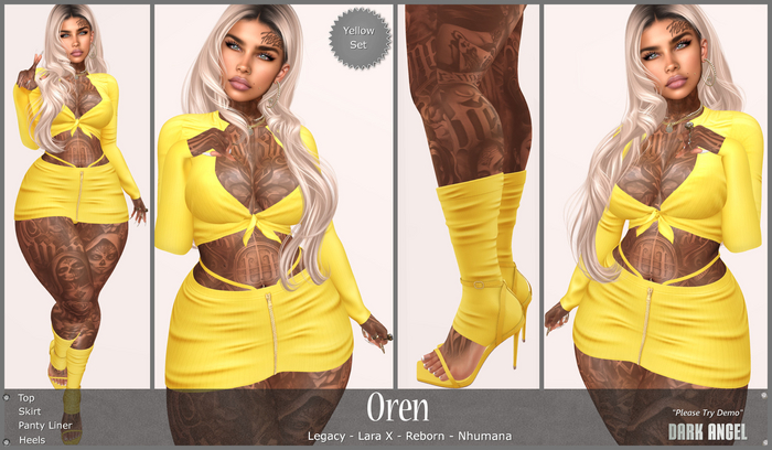 Dark Angel : Oren Set - Yellow [Legacy - Lara X - Reborn - Nhumana]