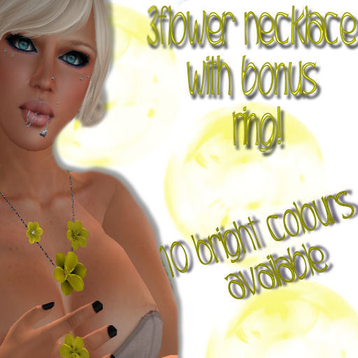 3 Flower Necklace Yellow ( boxed)