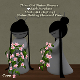 China Girl Statue Flowers1