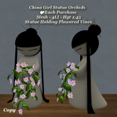 China Girl Statue Orchids1
