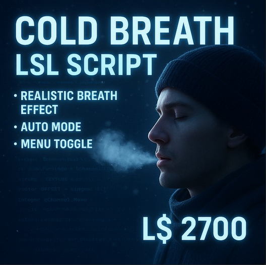 Cold Breath LSL Script – Winter Breath Particle Attachment for Second Life