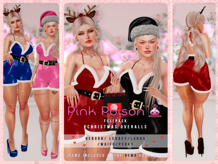 PINK POISON CHRISTMAS OVERALLS DEMO