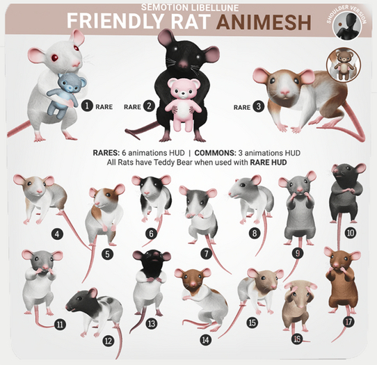 SEmotion Libellune Friendly Rat Animesh RARE 01