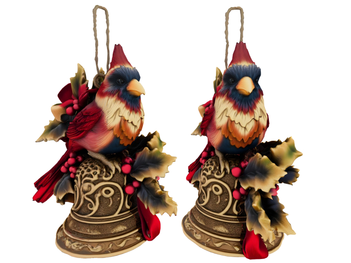 Cardinal Bell Ornament FULL PERM