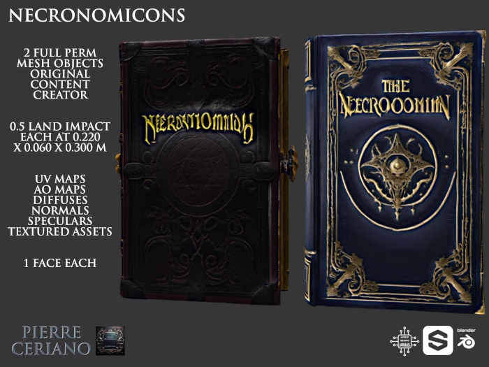 Necronomicons - 0.5 LI each - 2 FULL PERMS Meshes