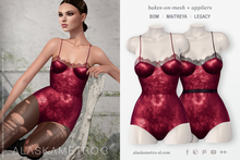 "Amelia" 2K crushed velvet bodysuit - 02 crimson red | BOM | Legacy | Maitreya