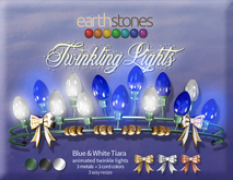 EarthStones Twinkling Lights II Tiara ~ Blue & White