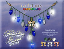 EarthStones Twinkling Lights II Necklace ~ Blue & White