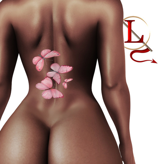 Pink Butterfly Tattoo