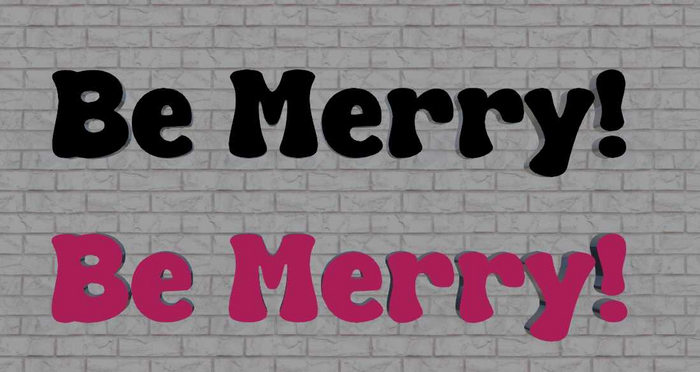 Panel BE MERRY name logo