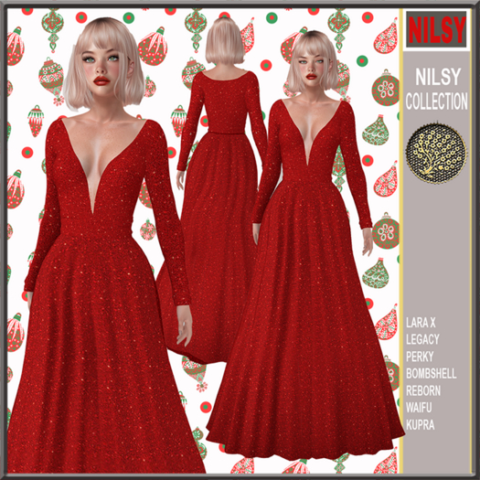 GLITTERED RED GOWN