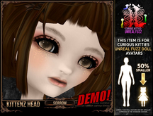 [Mesh] =^.^= Curious Kitties Unreal Fuzz - Kittenz Head - Sorrow