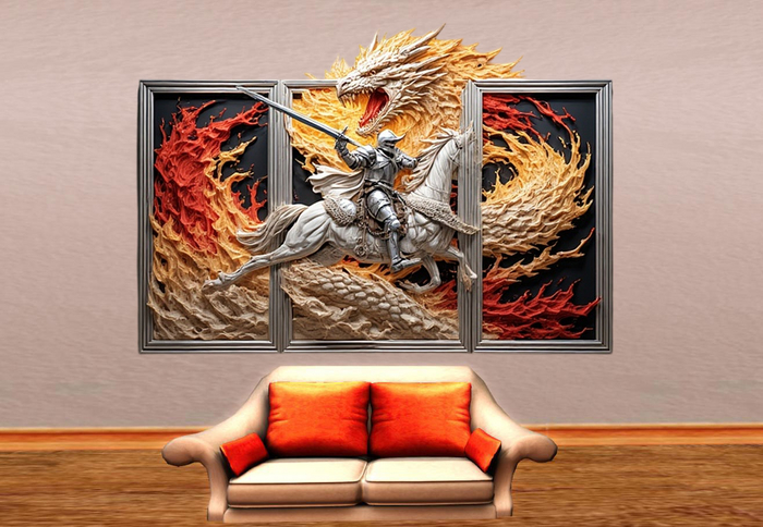 Wall Deco Sticker  Mural Knight 12