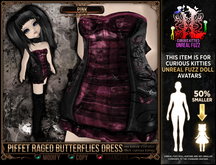 [Mesh] =^.^= Curious Kitties Unreal Fuzz - Piffet Raged Butterflies Dress - Pink
